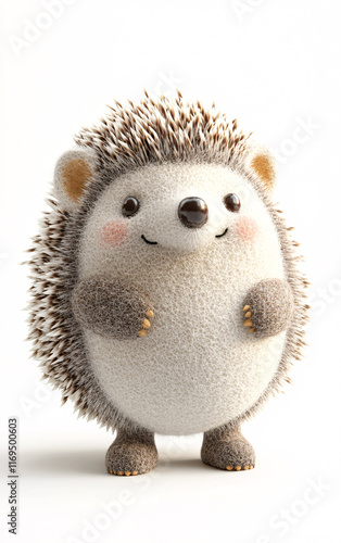 Minimalistic Cartoon Illustration of a Cute Hedgehog with Soft Spikes and a Cheerful Expression, Perfect for Playful and Lighthearted Themes photo