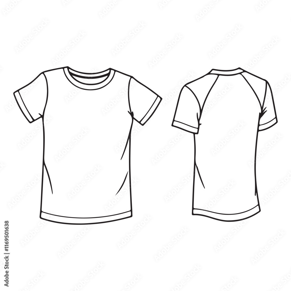 Graphic illustration of a simple half sleeve t-shirt design Graphic illustration of a simple half sleeve t-shirt design