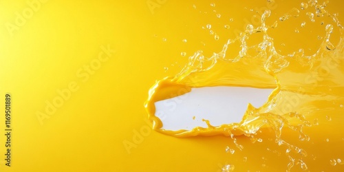 Yellow Liquid Splashing Acr...