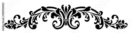 Baroque ornament for design. Decorative stencil for applying paint and decorative coatings. Interior and exterior design, fabric and furniture decoration. Plotter or laser cutting.