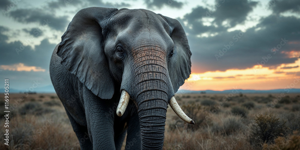 Fototapeta premium Concept photo of an elephant with space for text