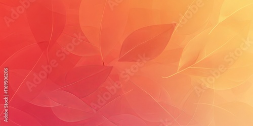 Abstract Orange and Red Lea...