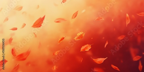 Red leaves fall gracefully ...