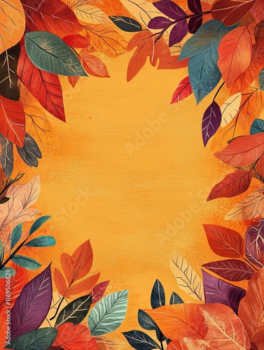 Autumn Leaves Frame Orange ...