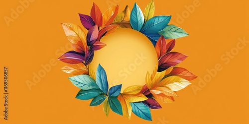 Vibrant autumn leaves frame...