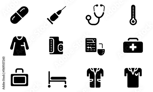 Pharmacy icons set. set of pharmacy outline icons such as medical