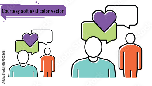 Courtesy soft skill color vector