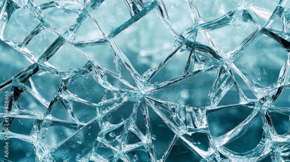 Abstract background of shattered, turquoise-blue glass or ice. Abstract background of shattered, turquoise-blue glass or ice.