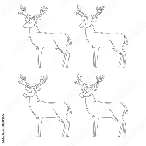 deer vector set