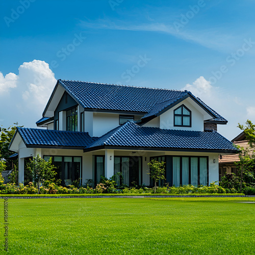 Luxurious modern house with modern architectural design