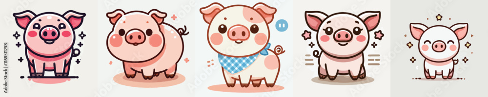 vector collection of cute pigs vector collection of cute pigs