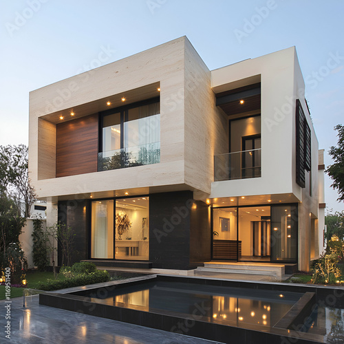 Luxurious modern house with modern architectural design