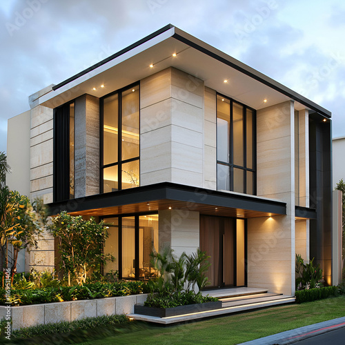 Luxurious modern house with modern architectural design