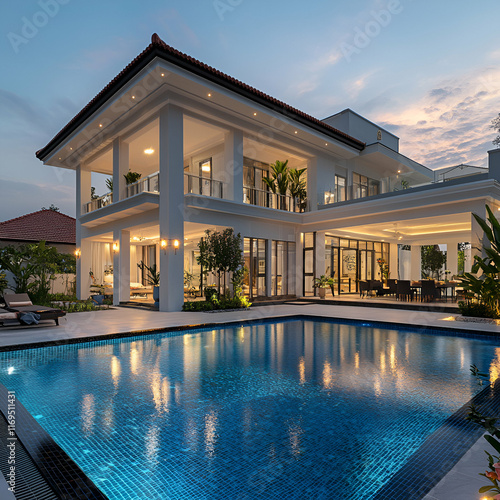 Luxurious modern house with modern architectural design