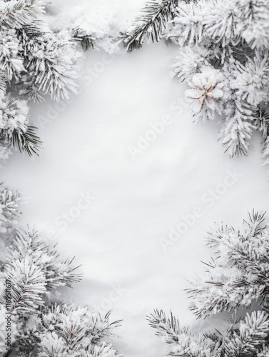 Snow Covered Pine Branches ...