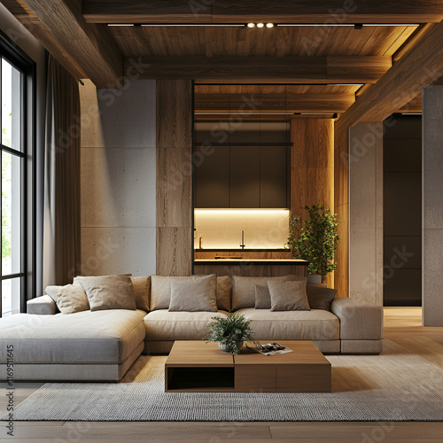 Luxurious modern house with modern architectural design