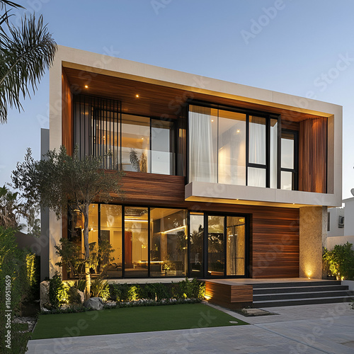 Luxurious modern house with modern architectural design