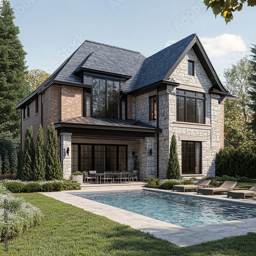 Luxurious modern house with modern architectural design