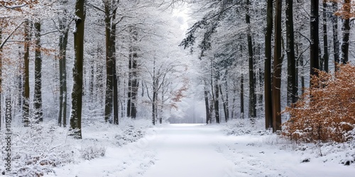 Snow Covered Path Through A...