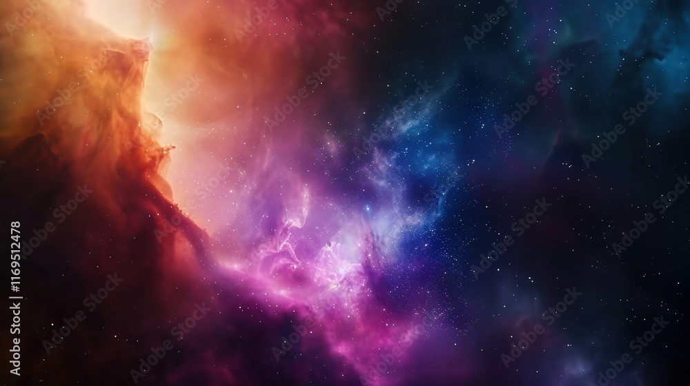 Fototapeta premium A vibrant celestial scene featuring myriad stars and a luminous centerpiece