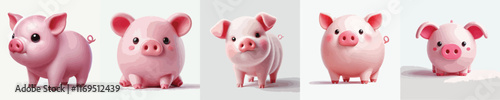 vector collection of cute pigs