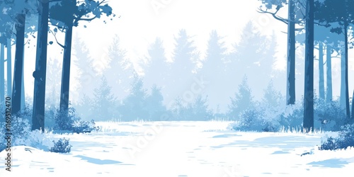Serene Winter Forest Path T...