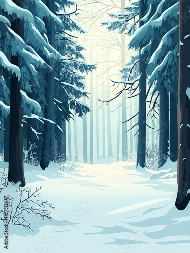 Snow Covered Trees in a Win...