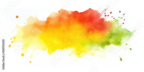 Vibrant colorful watercolor splash background with red and green hues
