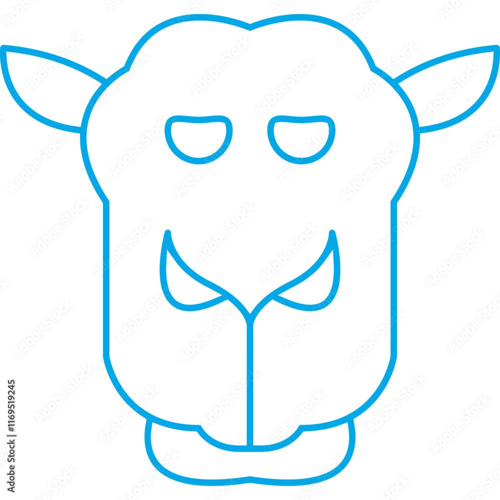Fototapeta premium Camel Face icon single vector illustration