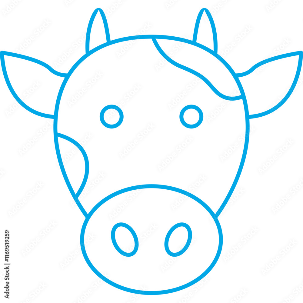 Cow Face icon single vector illustration Cow Face icon single vector illustration