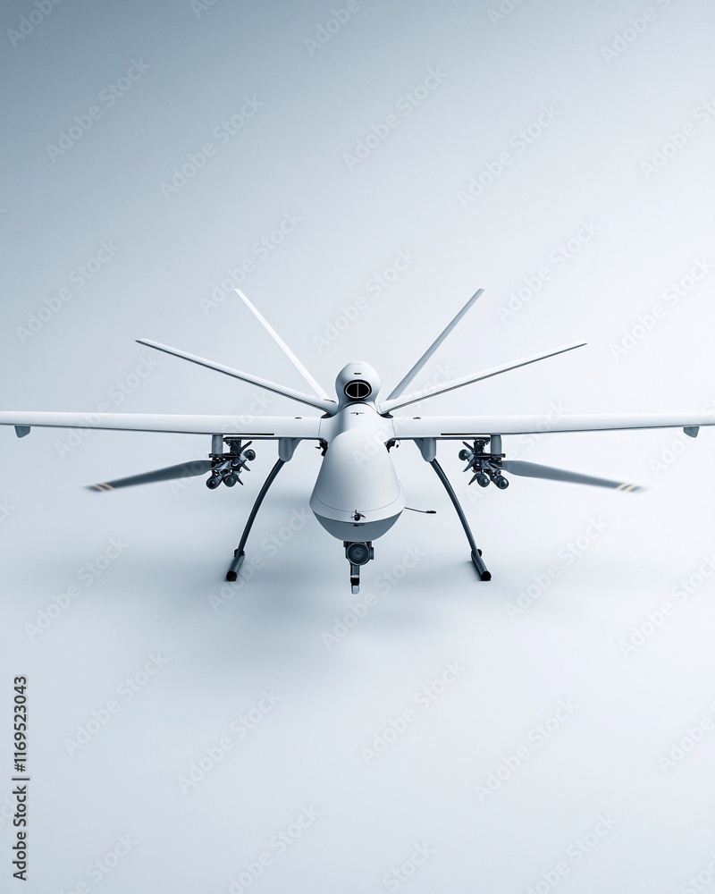 Unmanned Aerial Vehicle on Minimalist Background Unmanned Aerial Vehicle on Minimalist Background