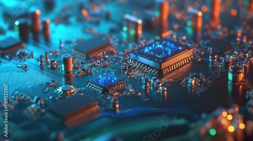 Circuit Board Microchip Technology: High-Tech Digital Innovation photo