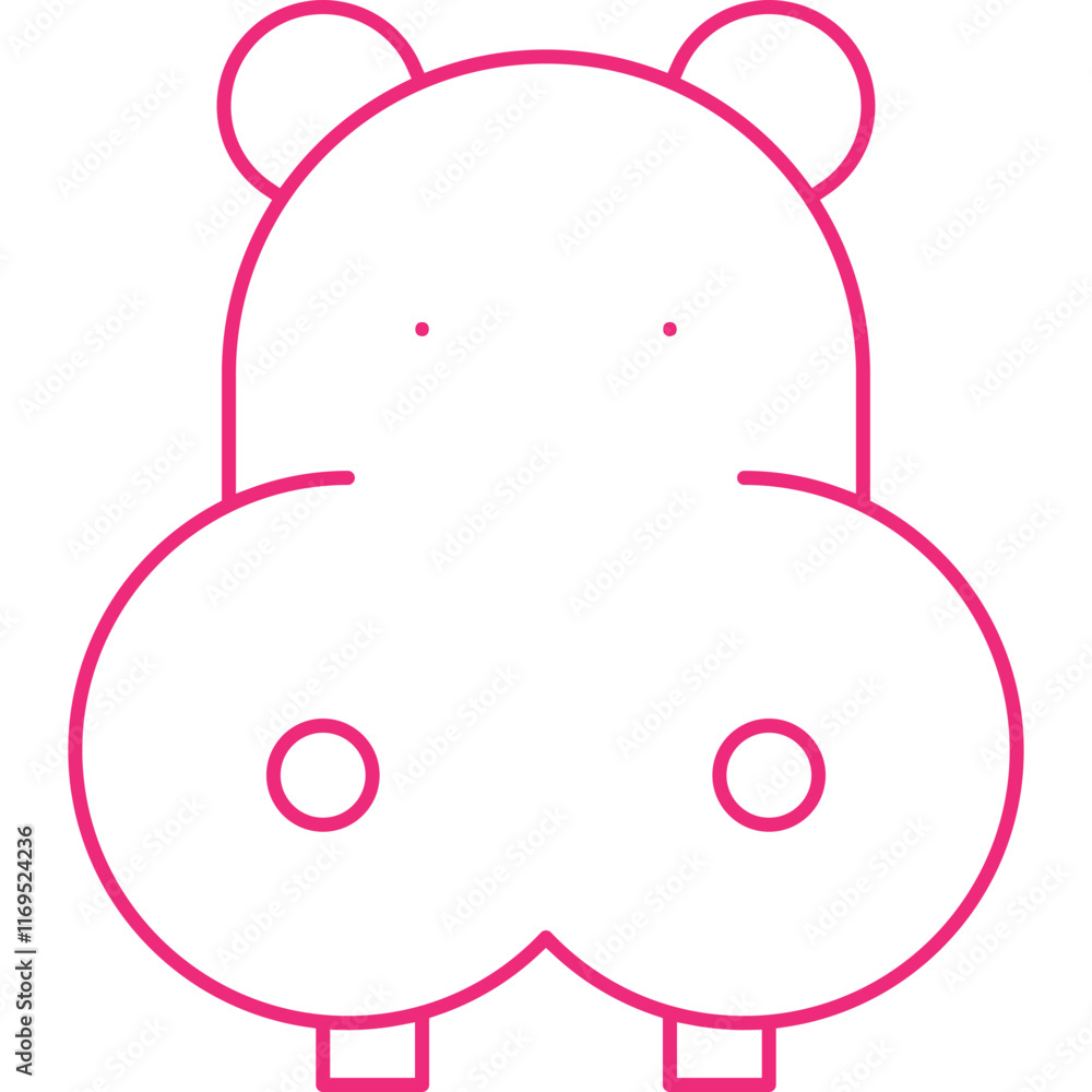 Hippopotamus Face icon single vector illustration Hippopotamus Face icon single vector illustration