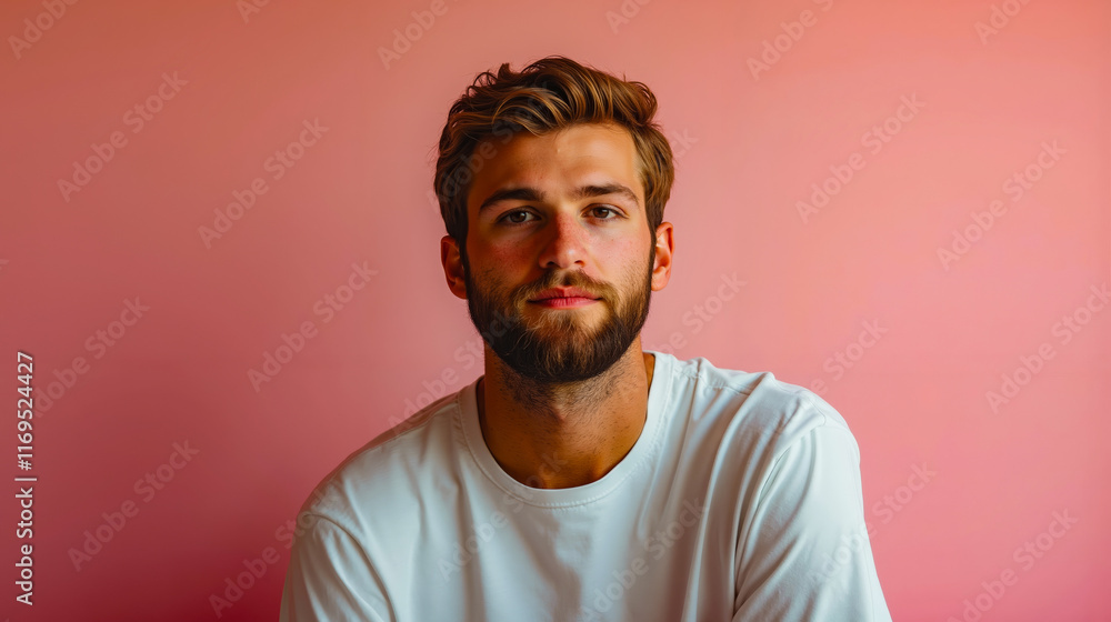 A man with a beard wearing a white shirt A man with a beard wearing a white shirt