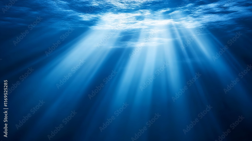 Obraz premium Blue Spotlight Beam on Dark Background - Dramatic Lighting and Abstract Design