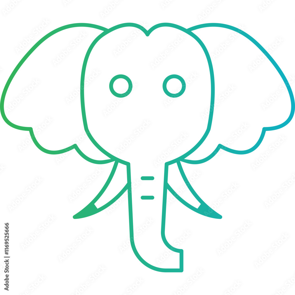 Elephant Face icon single vector illustration Elephant Face icon single vector illustration