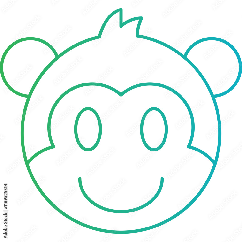 Monkey face icon single vector illustration