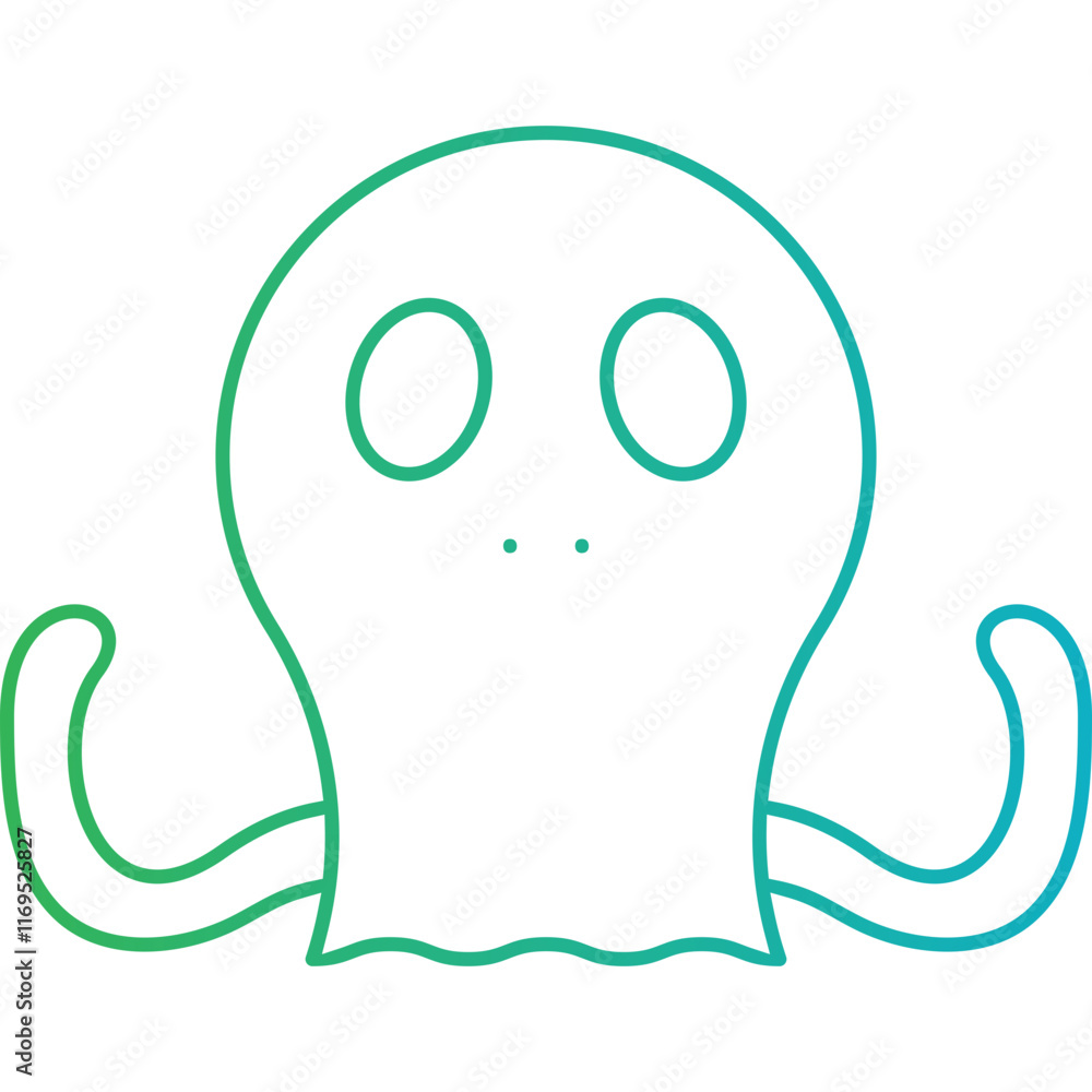 Octopus Face icon single vector illustration Octopus Face icon single vector illustration