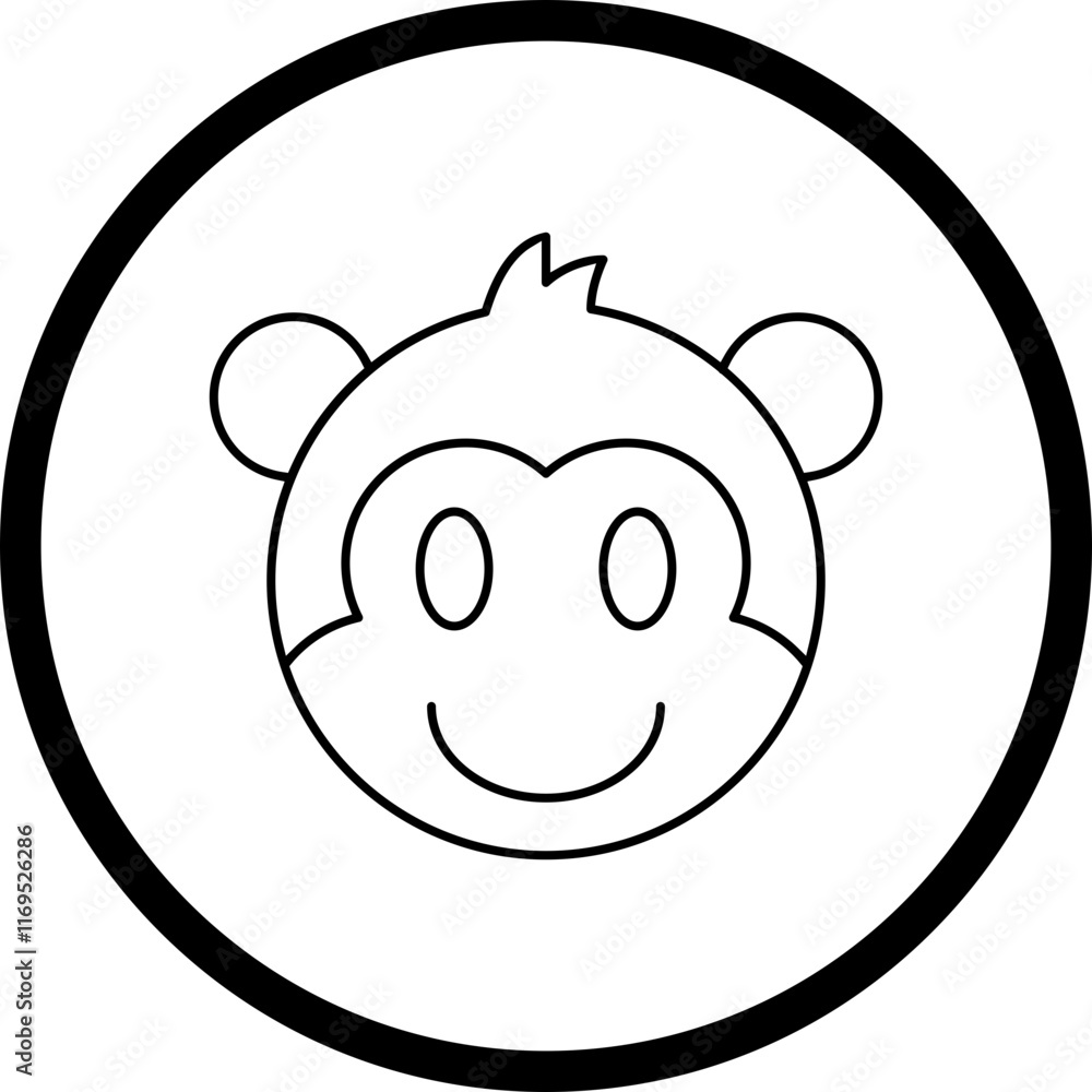 Monkey face icon single vector illustration Monkey face icon single vector illustration