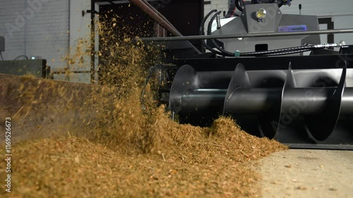 Wallpaper Mural Mini combine spreads feed on a farm for cows Torontodigital.ca