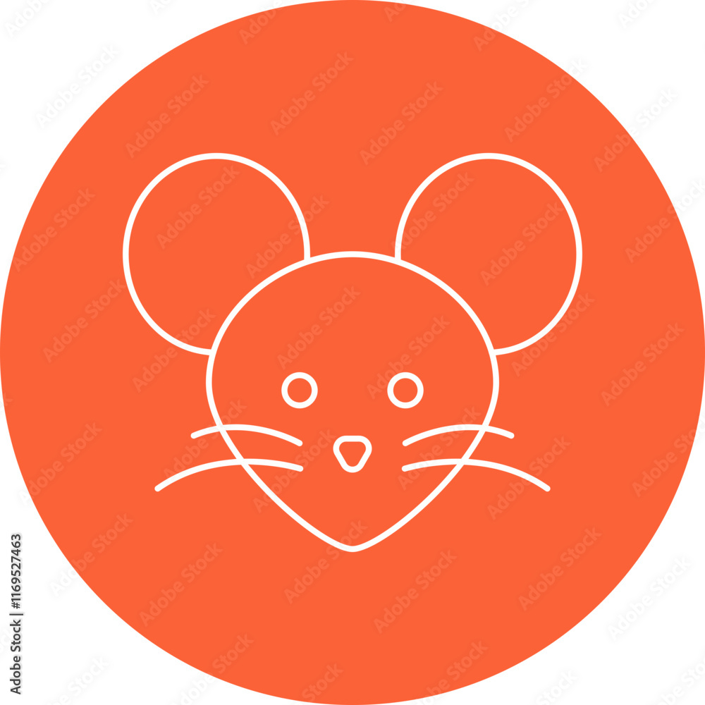 Mouse Face icon single vector illustration Mouse Face icon single vector illustration