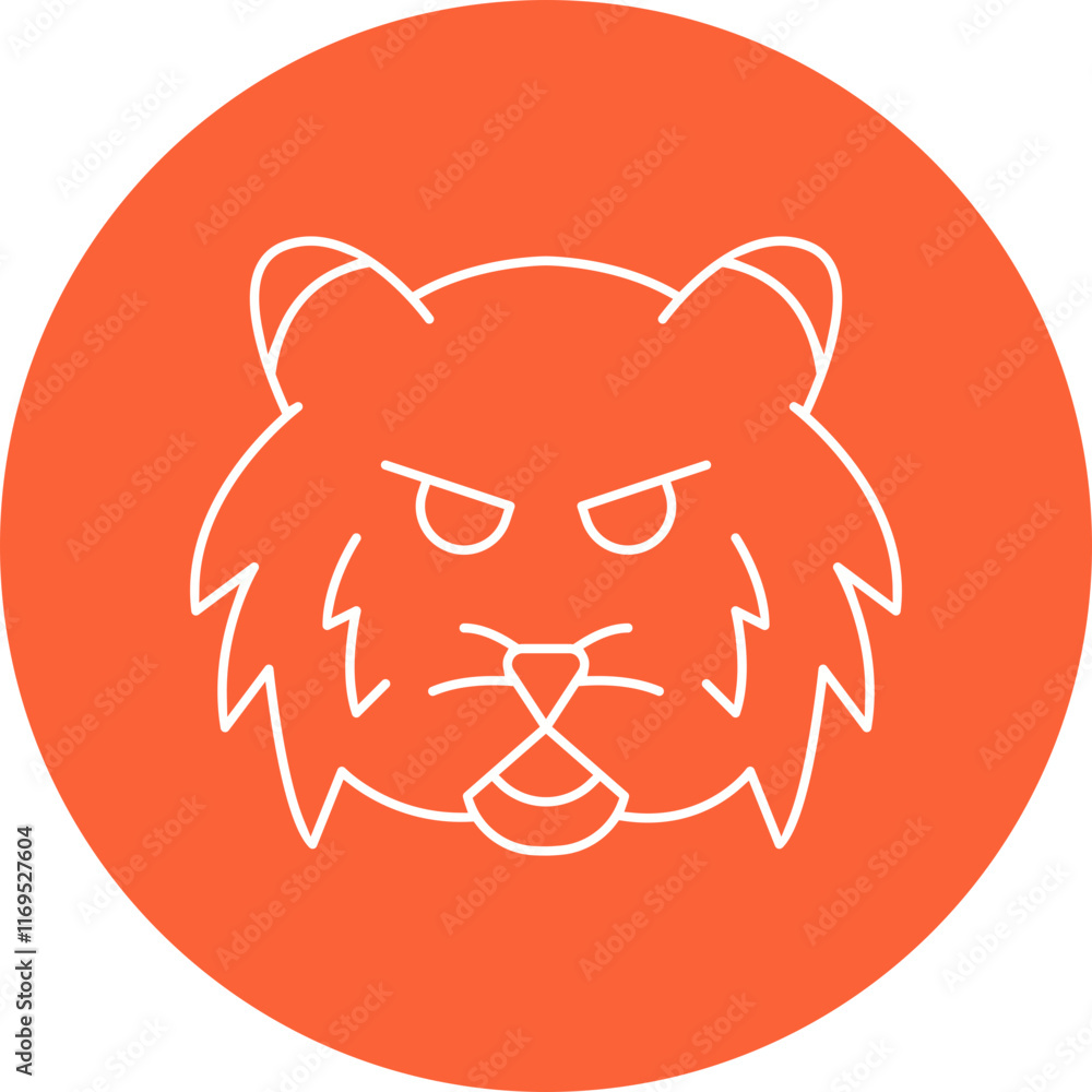 Tiger Face icon single vector illustration Tiger Face icon single vector illustration
