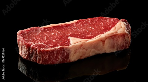 Prime Cut of New York Strip Steak, Ready for Grilling photo