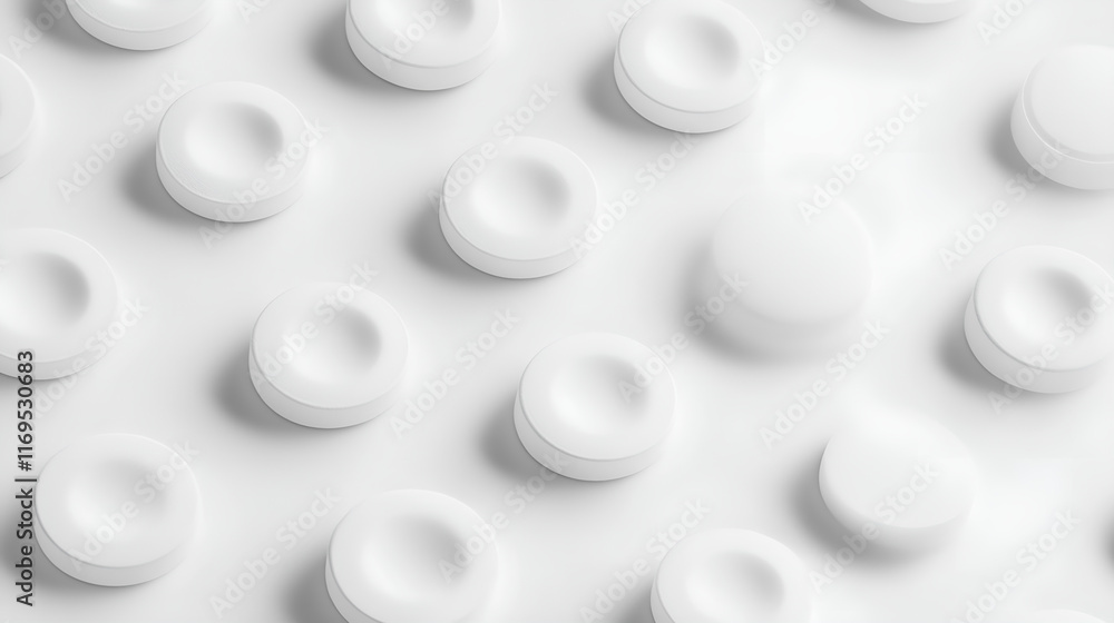 Medication Background with White Tablets - Clean and Minimal Design Medication Background with White Tablets - Clean and Minimal Design