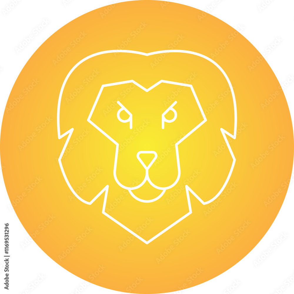 Lion Face icon single vector illustration Lion Face icon single vector illustration