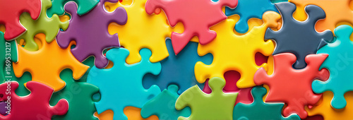 Colorful Puzzle Pieces Symbolizing Education and Unity