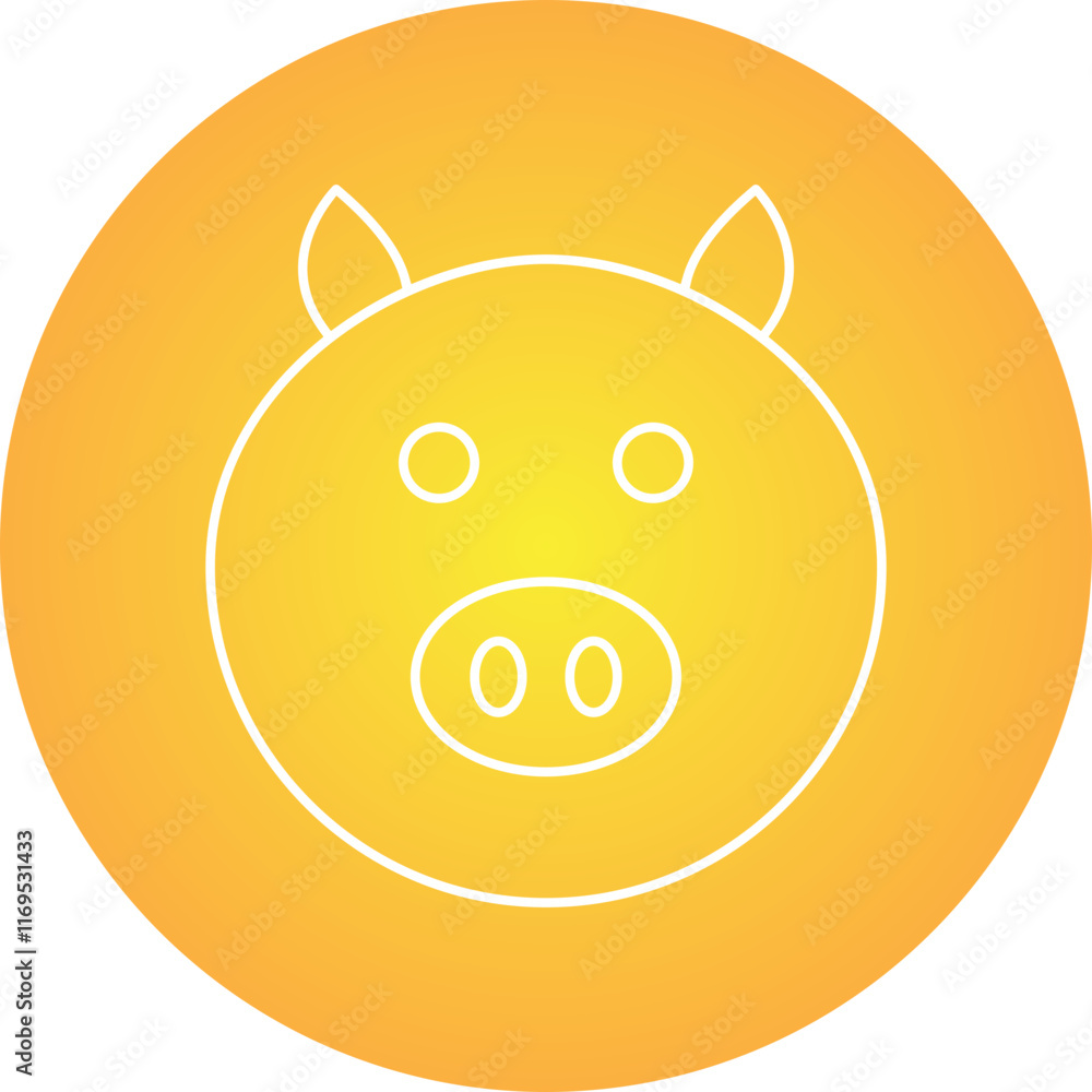 Fototapeta premium Pig Face icon single vector illustration