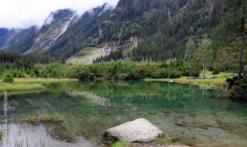 The idyllic Blausee Lake in Oberpinzgau region of Salzburg. Austria, Europe.   photo