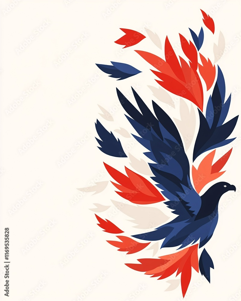 Obraz premium Stylized Eagle with Vibrant Feathers