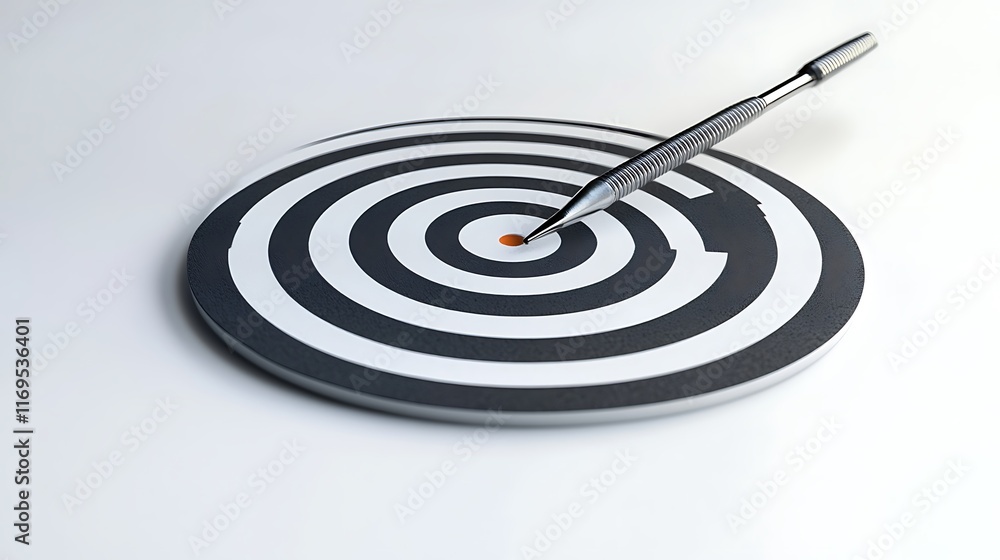 A spiral target with a pen aiming at the center dot. A spiral target with a pen aiming at the center dot.